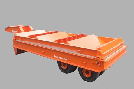 Roll trailer 60 t with removable coil beds for coils with up to 2.2 m diameter, weighing up to 30 tons